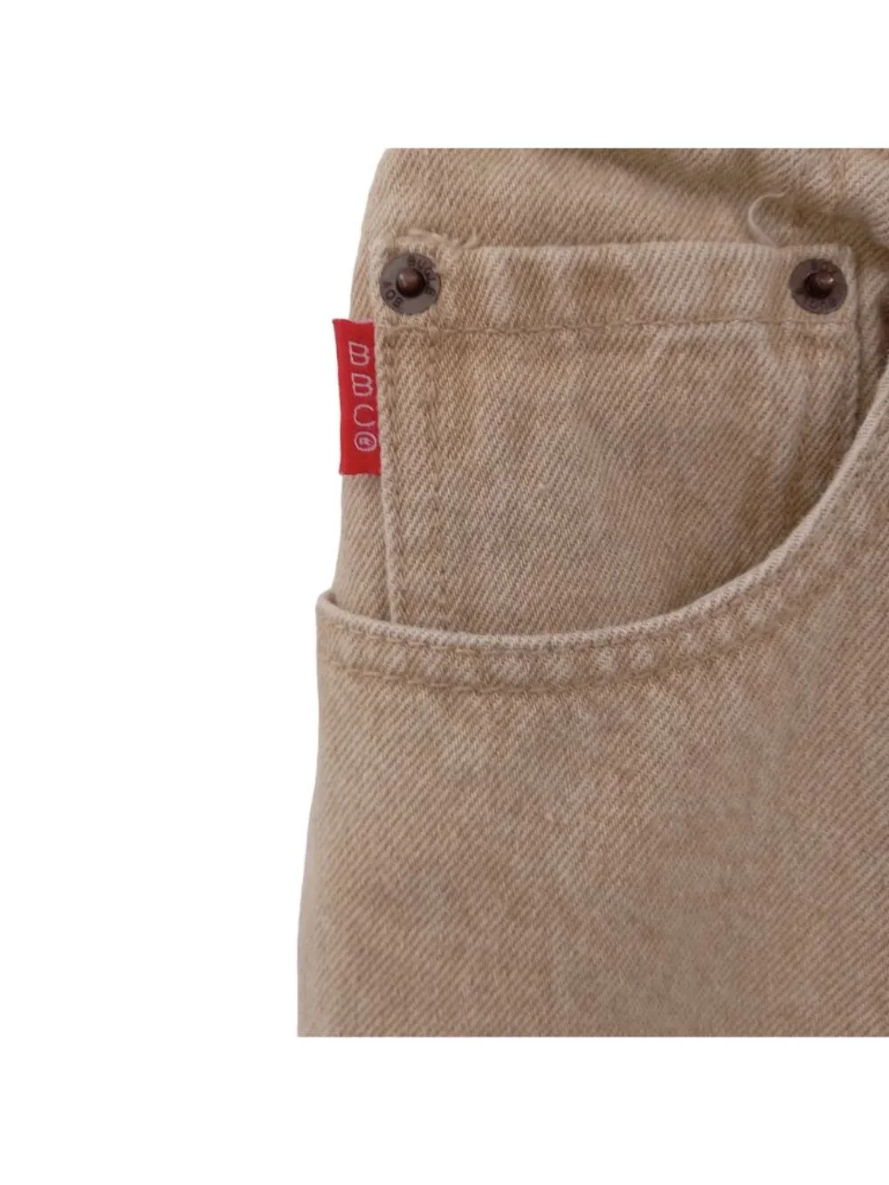 Vintage Bugle Boy 750 Pants Jeans Mens Size 36 Cotton Tan Baggy 5 Pocket 36x30